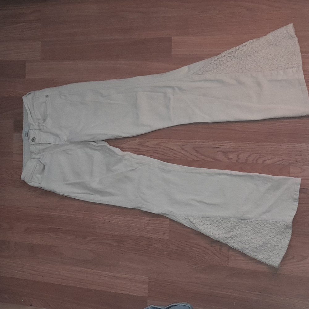 Flared Cream Pants